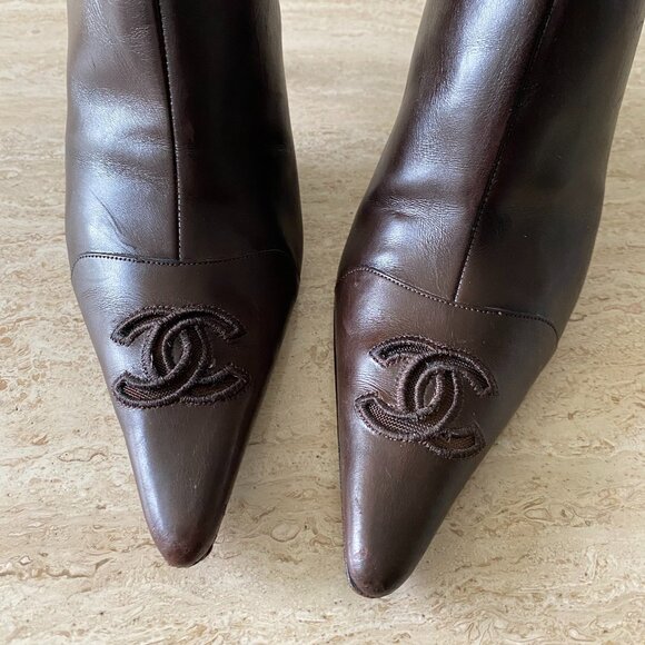 Vintage Chanel Mesh CC Ankle Boots - Picture 5 of 9